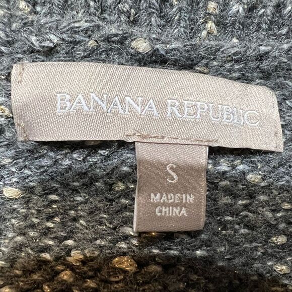 Banana Republic Sweater Oversize Gray Long Sleeved with 14” Zippers size S - Picture 5 of 7